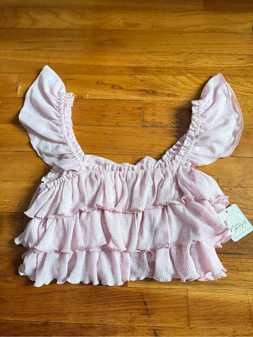 XS Free People Cropped Ruffled Mila Top